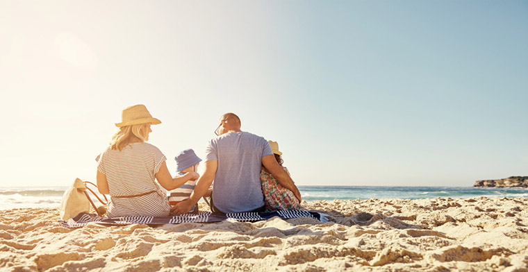 Family at beach
