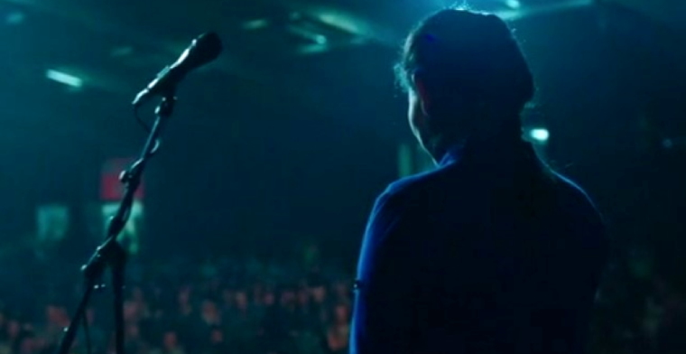 Above: Joy speaks publicly about her fight against child trafficking.