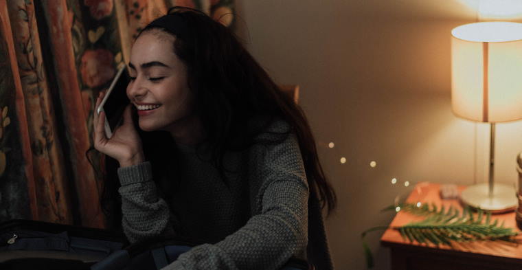 young woman on the phone