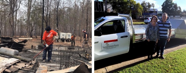 Cleaning up in bush fire affected areas