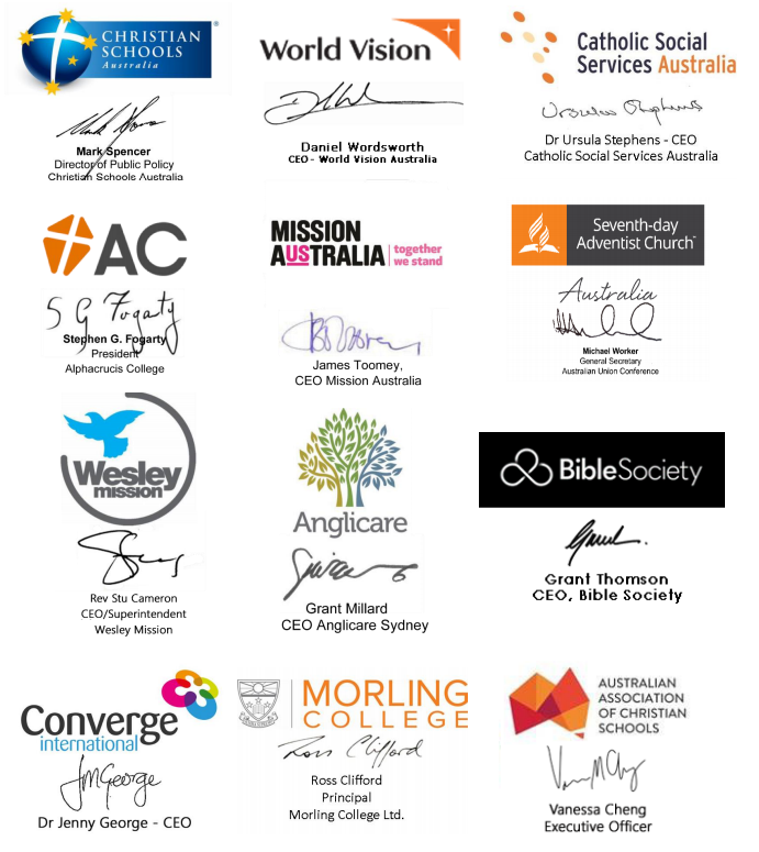 signatories of organisations